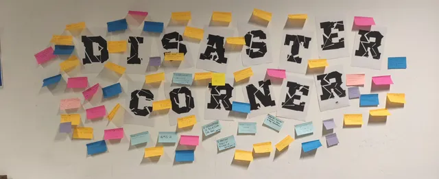 Notes left by attendees on the Developer Corner wall